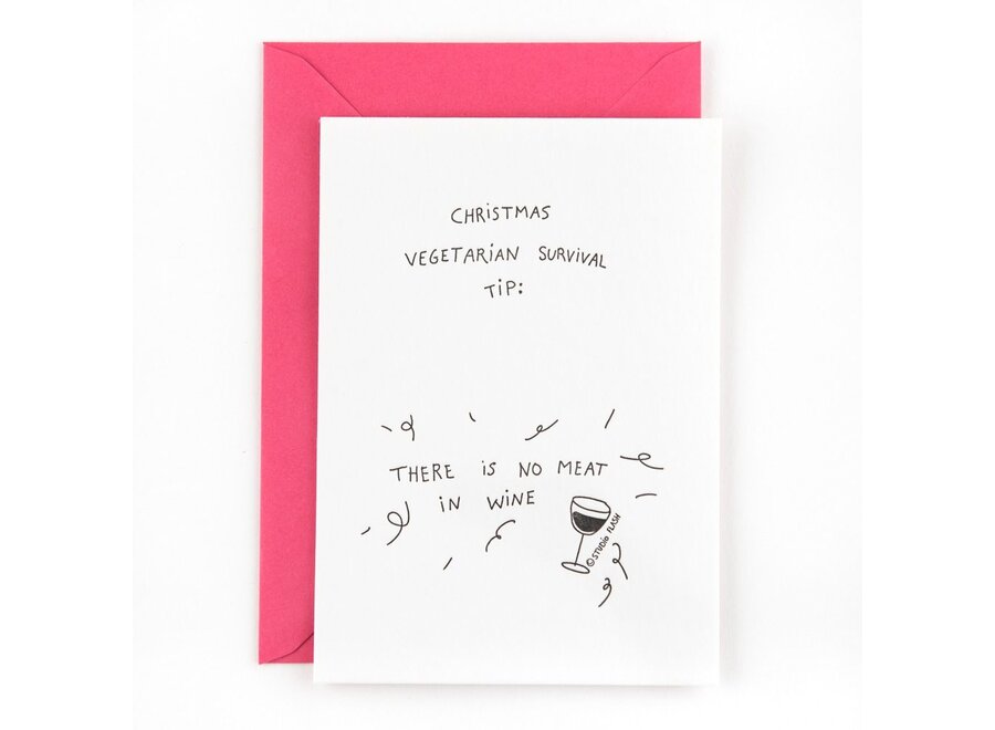 Letterpress Card 'vegetarian Christmas'