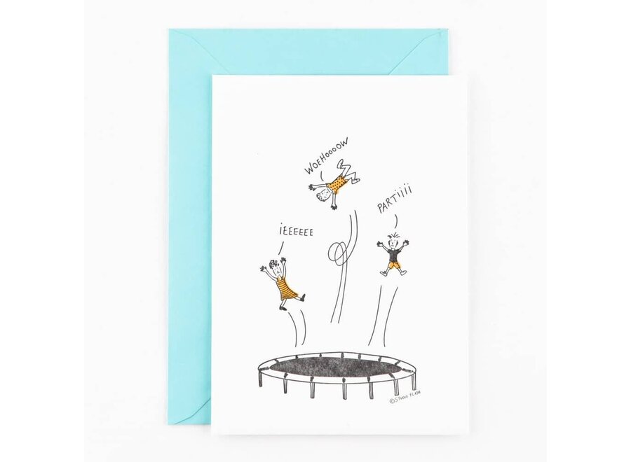 Studio Flash | Letterpress Card 'Jumping party'