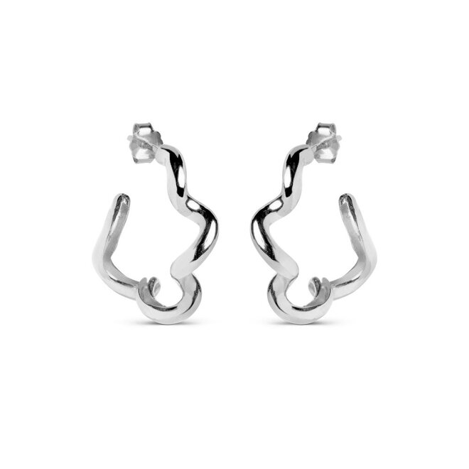 Curly Zilveren Hoops