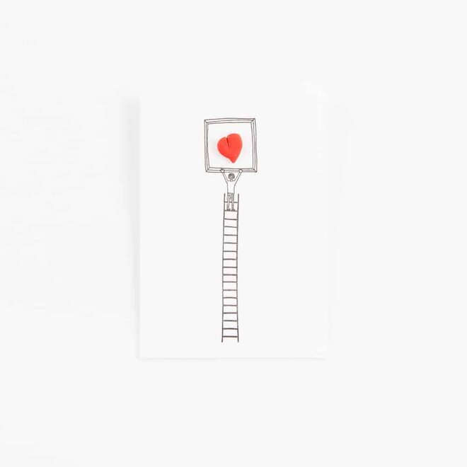 Letterpress Card PIN 'Heart painting'