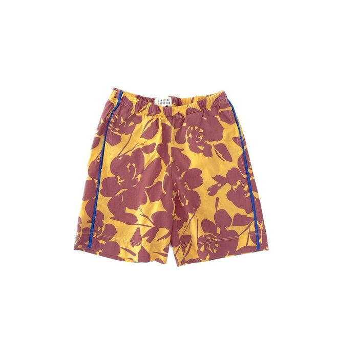Longlivethequeen | Woven Bermuda Yellow Purple Flower