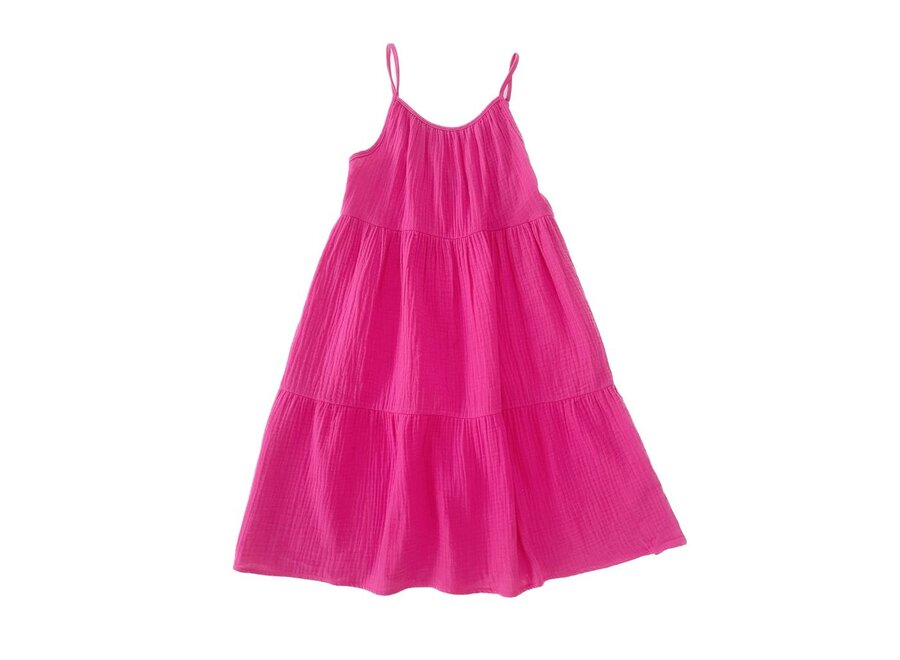 Longlivethequeen | Crinkle Summer Dress Bright Pink