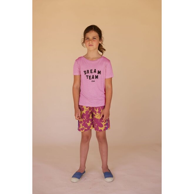 Longlivethequeen | Woven Bermuda Yellow Purple Flower