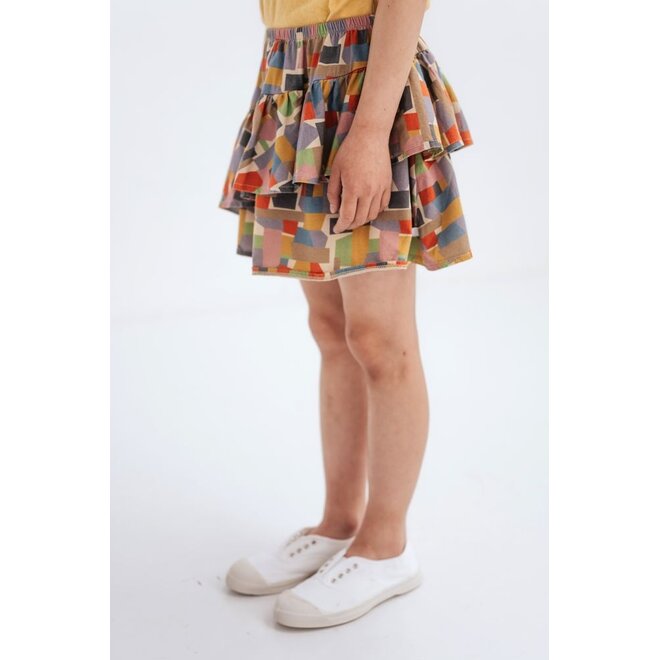 Repose AMS | Ruffle Skirt Graphic Colorblock