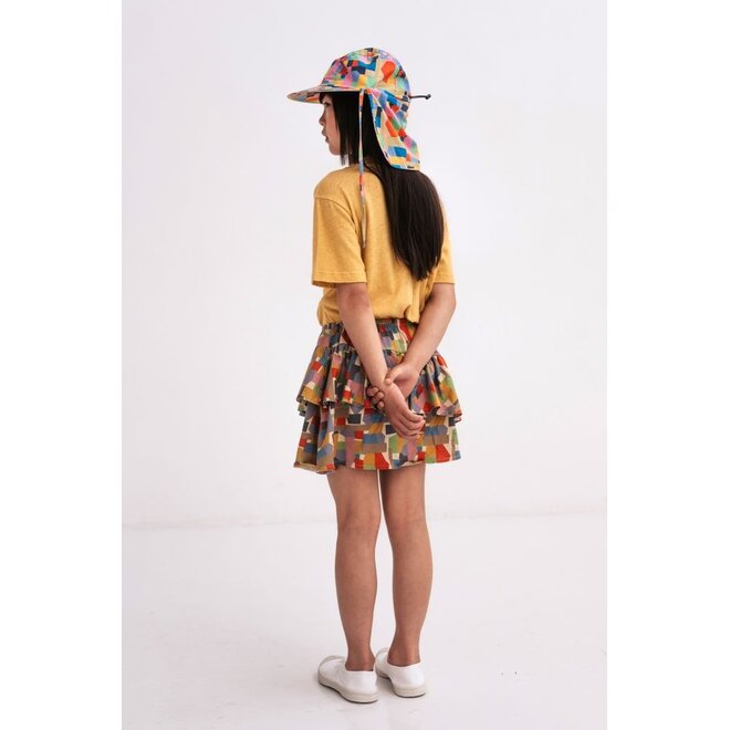 Repose AMS | Ruffle Skirt Graphic Colorblock