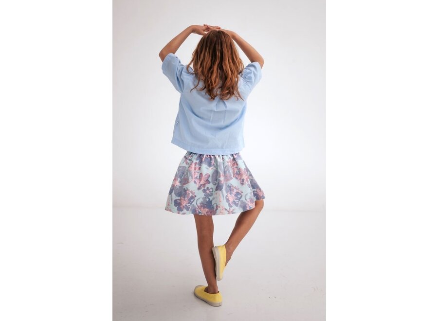 Repose AMS | Mini Skirt Sparkle Aqua Flower