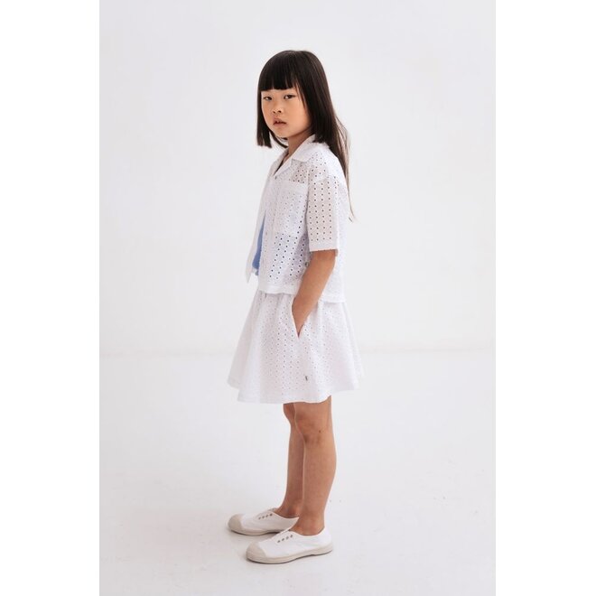 Repose AMS | Mini Skirt Graphic Embroidery Anglaise