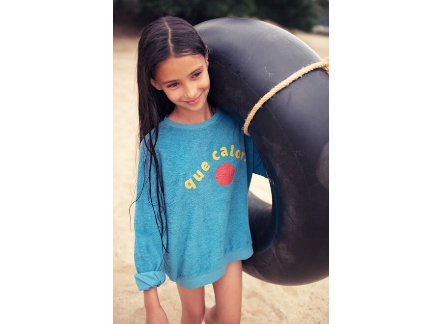 Piupiuchick | Sweatshirt Blue "Que Calor" Print