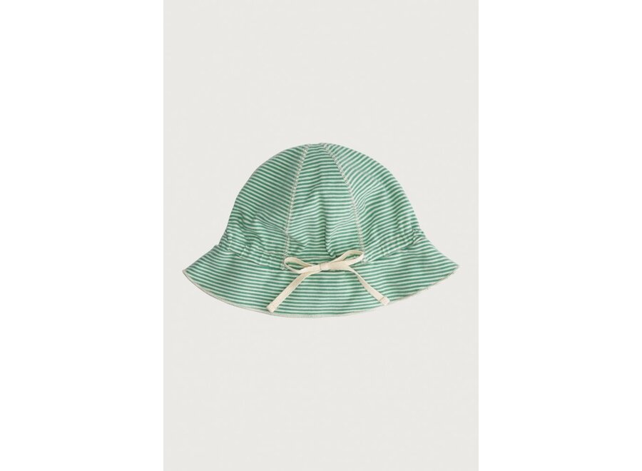 Baby Sun Hat GOTS Bright Green/Cream
