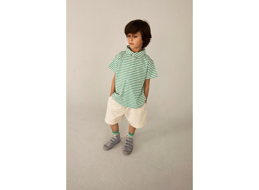Gray Label | S/S Blouse Top GOTS Bright Green/Off White