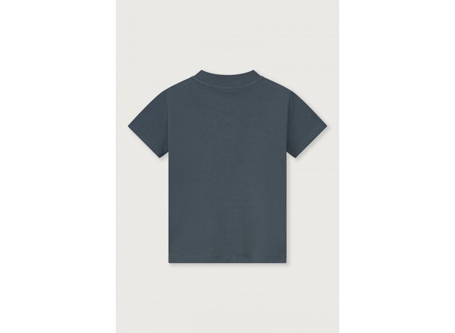 Gray Label | Baby S/S Henley Tee GOTS Blue Grey