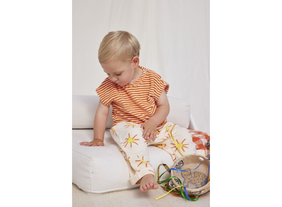 Bobo Choses | Baby Orange Stripes Terry T-Shirt