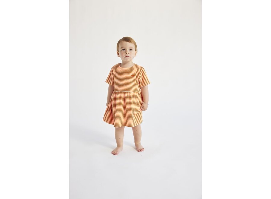 Bobo Choses | Baby Orange Stripes Terry Jurk