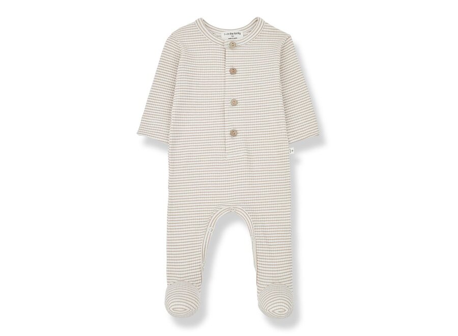 1+ in the family | Nino Jumpsuit W/Feet Clay-Ivory