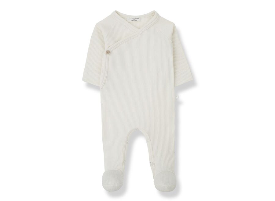 1+ in the family | Pauline Jumpsuit W/Feet Ivory