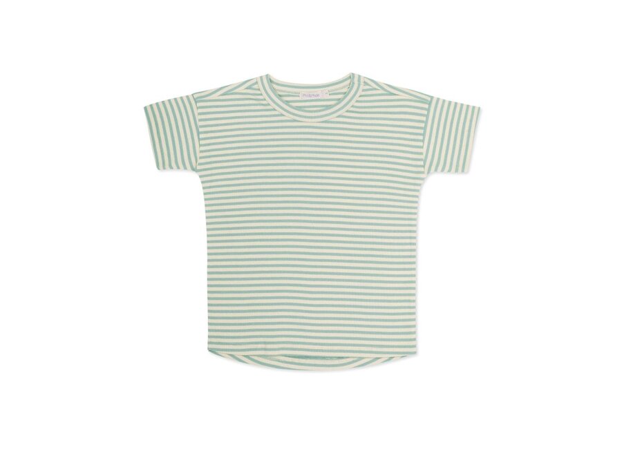 Phil&Phae | Rib Tee S/S Stripes Sea Foam