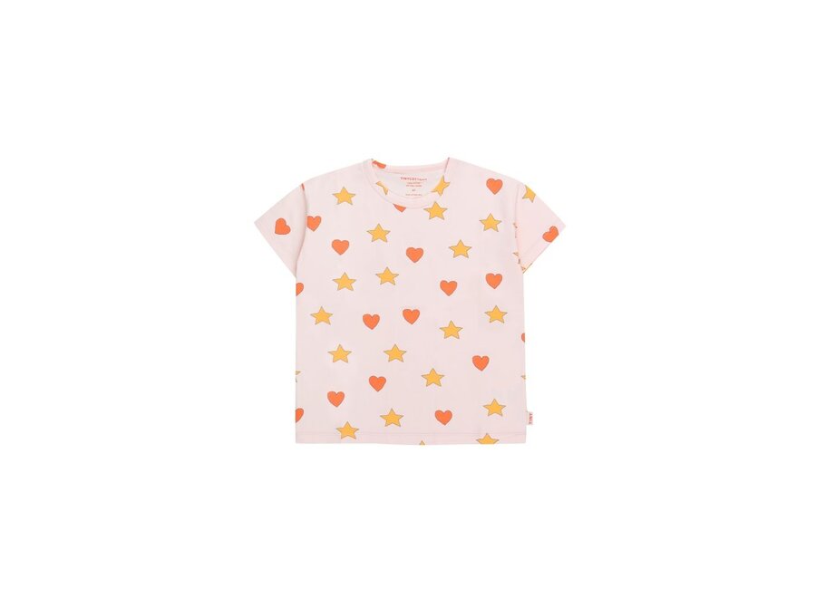 Tiny Cottons | Hearts Stars Tee Pastel Pink