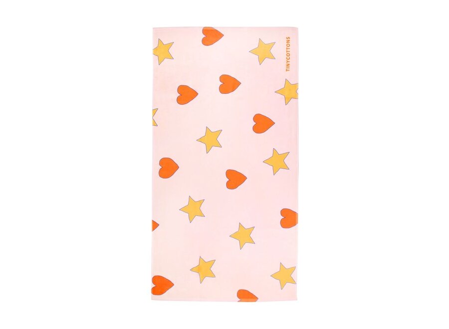 Tiny Cottons | Hearts & Stars Towel Pastel Pink