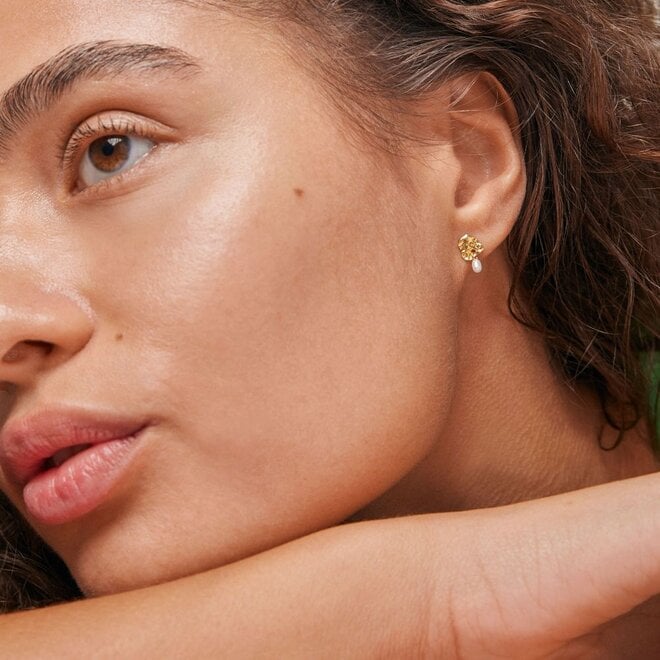 Enamel Copenhagen | Mio Gouden Studs Oorbellen Pearl