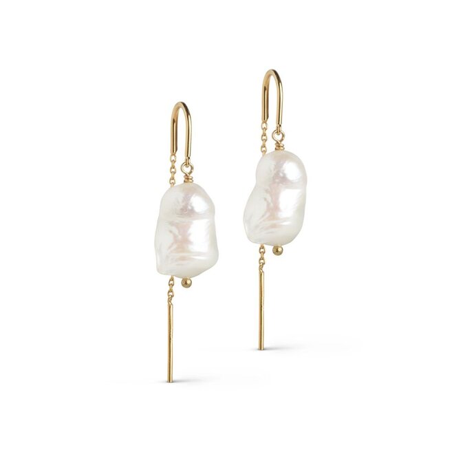 Twin pearls Gouden Oorbellen