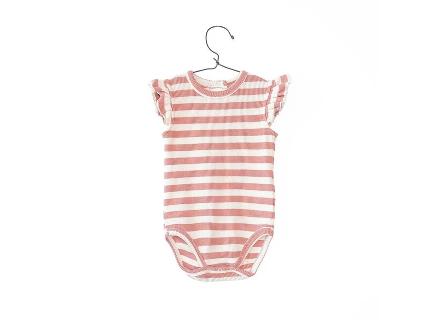 Play Up | Baby Striped Rib Body Coral