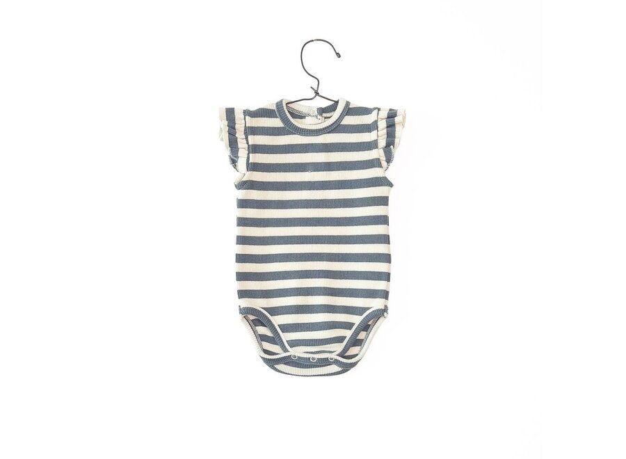 Baby Striped Rib Body Sea