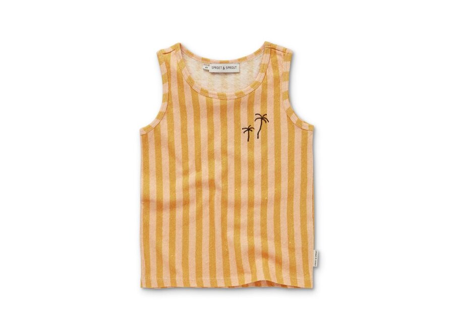 Sproet & Sprout | Tanktop Boys Stripe Palmtrees Biscotti