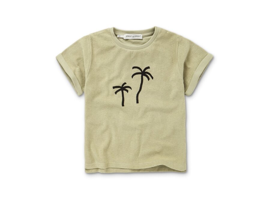 Sproet & Sprout | Terry T-Shirt Palmtrees Aloe Vera