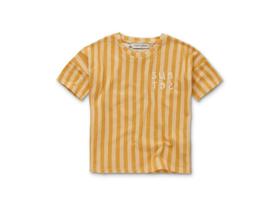 T-Shirt Linen Stripe Sunset Biscotti