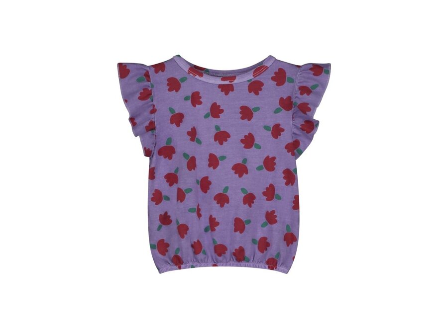 Frilles Top Allover Flowers Mallow