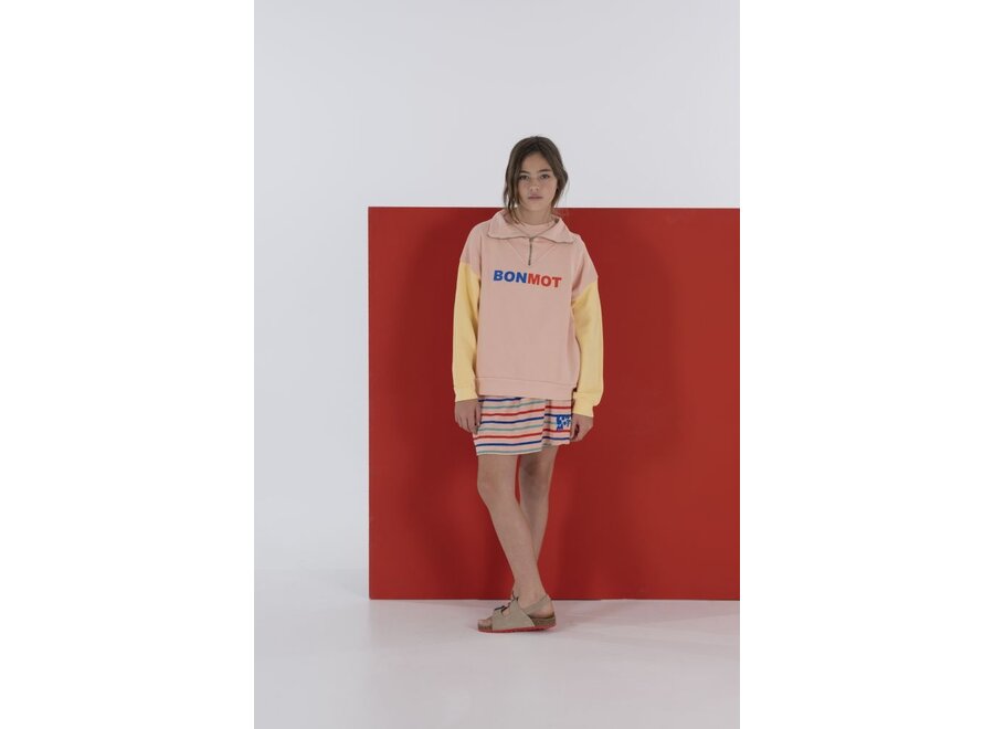 Bonmot | Mini Skirt Multicolor Stripe Tan rose