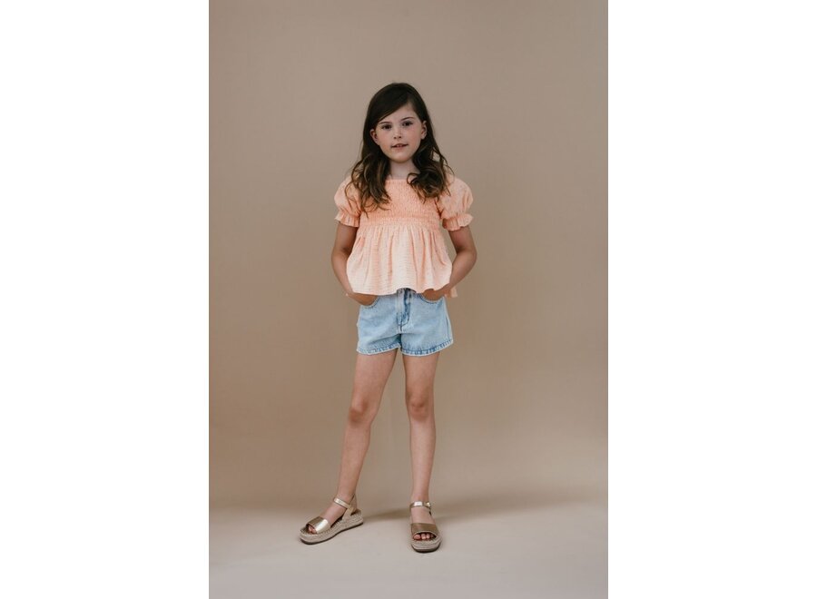 Petit Blush | Short Jeans Washed Light Blue