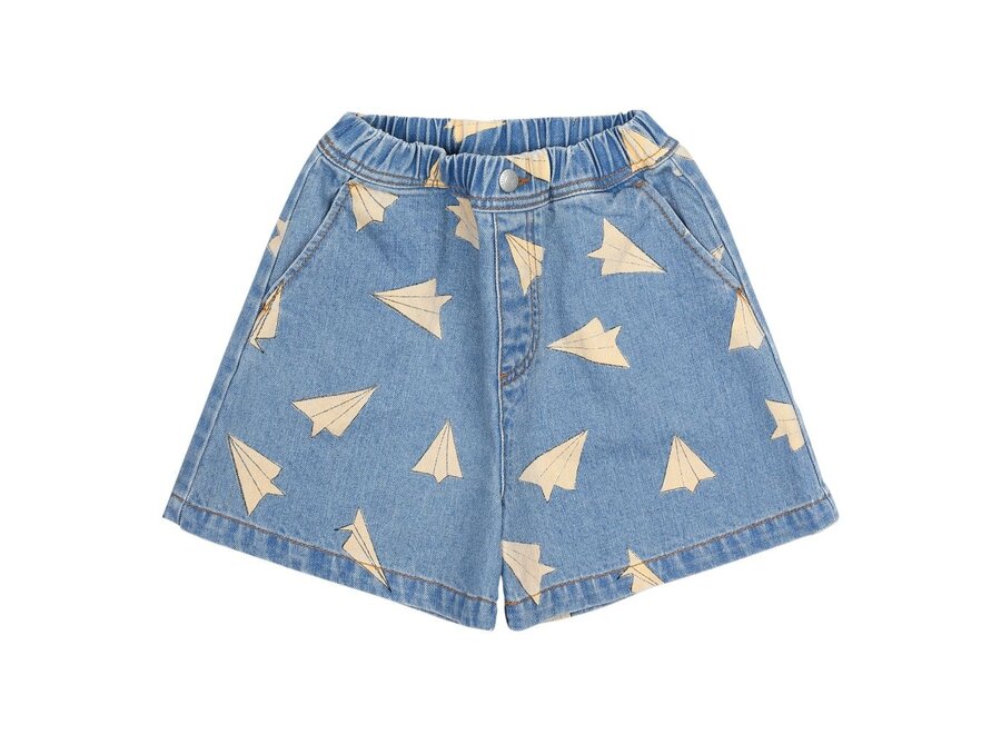 Jelly Mallow | Paper Airplane Denim Shorts
