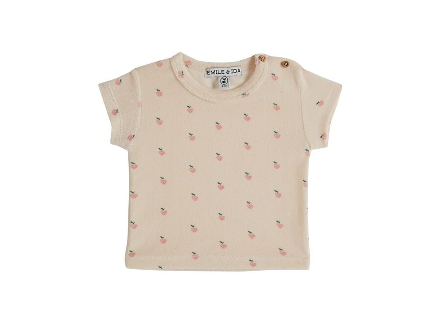 Eponge Imprime T-Shirt Petit Coeur Rose