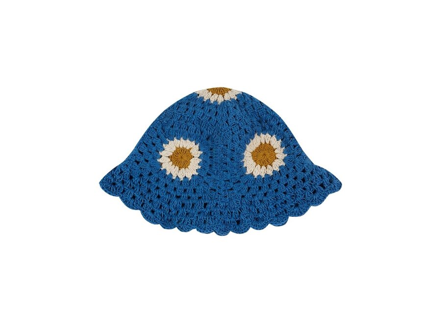 Chapeau Crochet Main Bleuet
