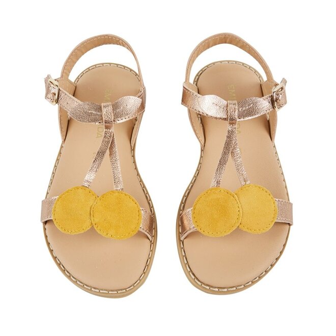Emile et Ida | Cerises Sandalen Jaune Dore