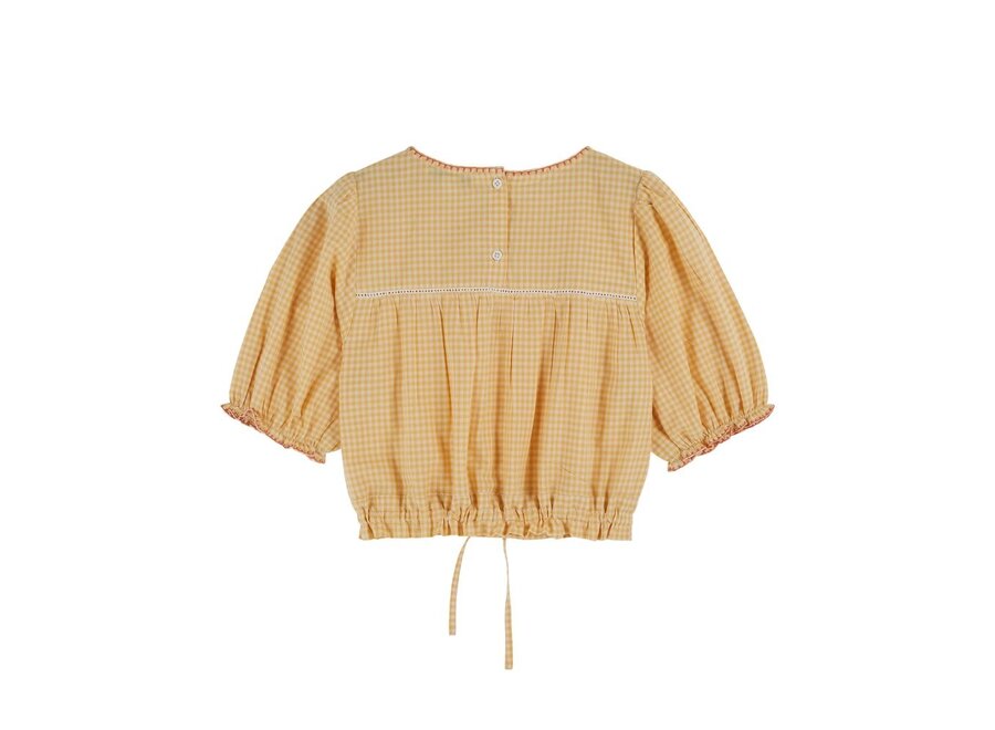 Emile et Ida | Vichy Jaune Brode Blouse