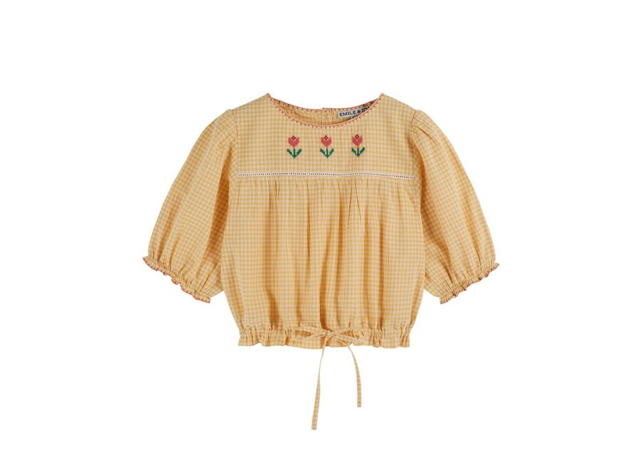 Emile et Ida | Vichy Jaune Brode Blouse