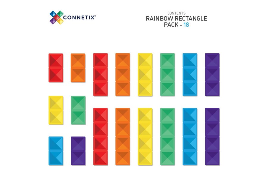 Connetix | Rainbow Rectangle Pack (18 pieces)