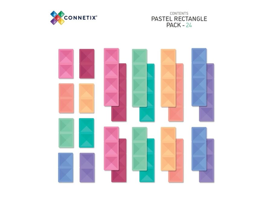 Connetix | Pastel Rectangle Pack (24 pieces)