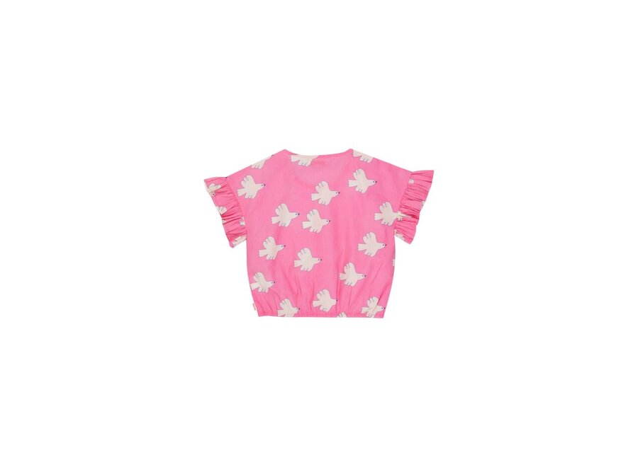 Tiny Cottons | Doves Frill Blouse Dark Pink