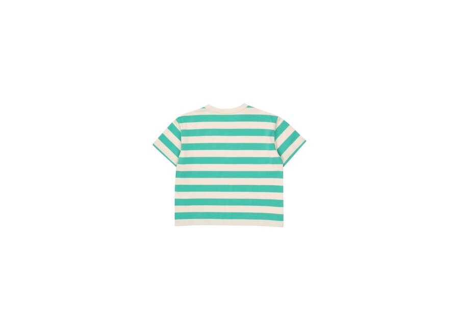 Tiny Cottons | Stripes Tee Light Cream/Emerald