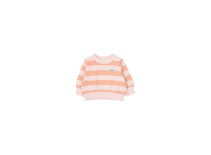 Tiny Cottons | Stripes Baby Sweatshirt Pastel Pink/Papaya