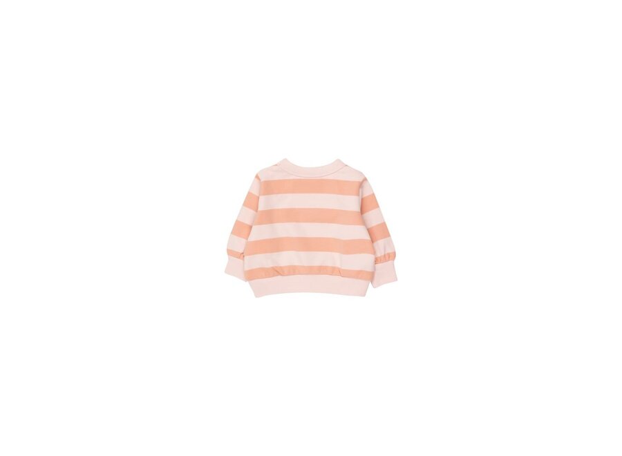 Tiny Cottons | Stripes Baby Sweatshirt Pastel Pink/Papaya