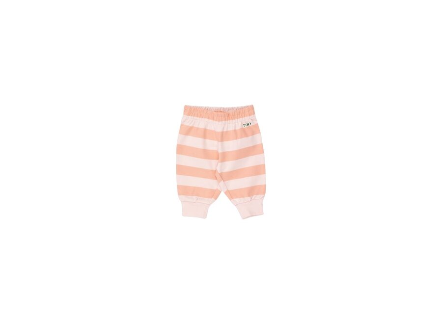 Tiny Cottons | Stripes Baby Sweatpant Pastel Pink/Papaya