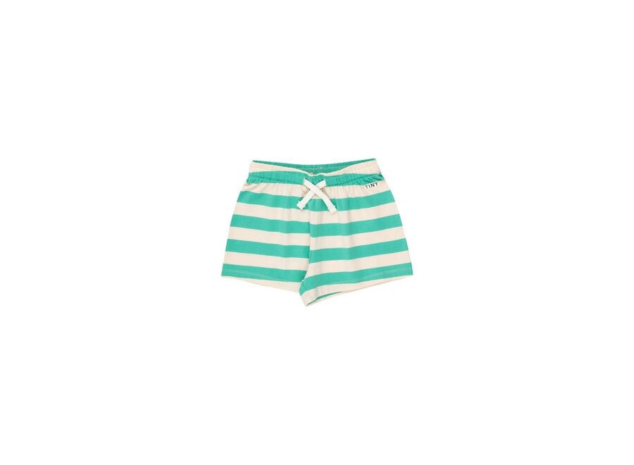 Stripes Short Light Cream/Emerald