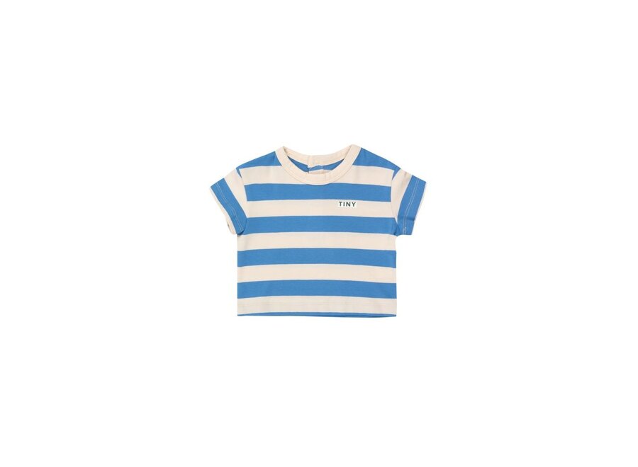 Tiny Cottons | Stripes Baby Tee Light Cream/Azure