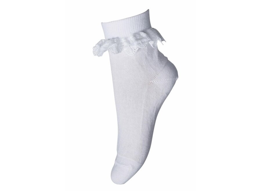 Cotton Socks Lace White