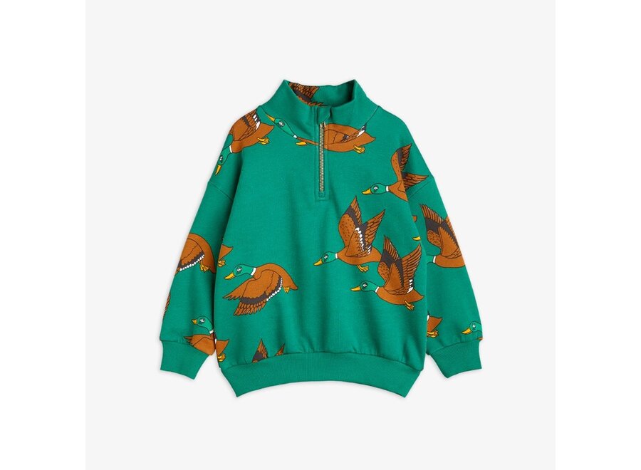 Ducks Aop Halfzip Sweatshirt Green