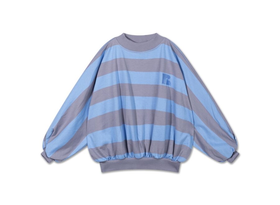 Repose ams | Iris Crop Sweater Blue Bonnet Silver Block Stripe